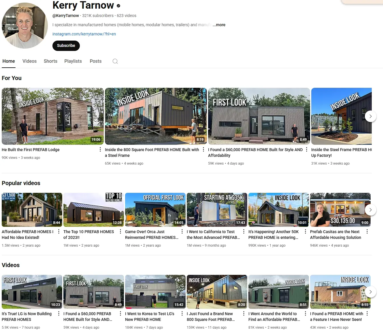 Recommending a few YouTube influencers in the container home space